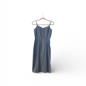 J. Crew Denim Midi Dress in Blue